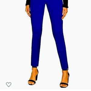 Bright Blue Business Casual Elastic Waist Pants